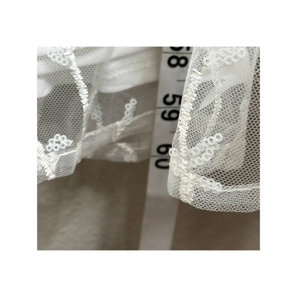 Dessy Collection NWT White Ivory Floral Embroidered Dress 3D Appliqués Formal 10 - Picture 9 of 9